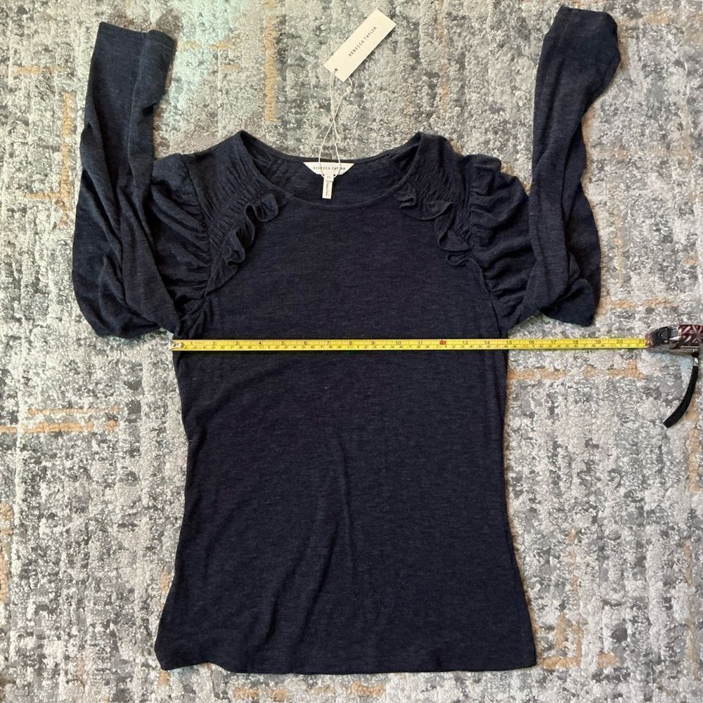 REBECCA TAYLOR RUFFLE SHOULDER TOP! NWT! XS - Picture 4 of 9